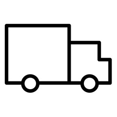 Simple line icon of a delivery truck suitable for transport and logistics themes