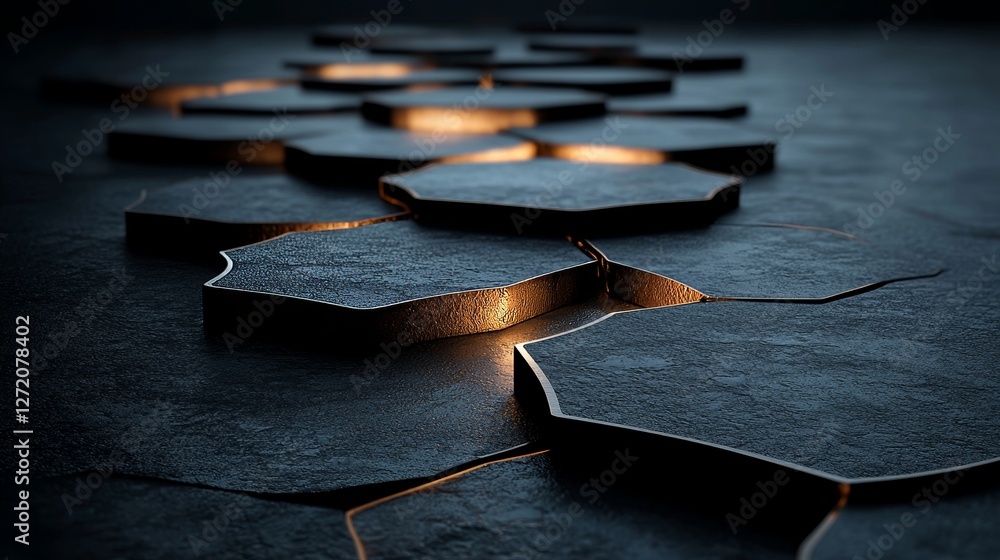 Poster the design consists of an abstract geometric background, combined with a powerful explosion effect a