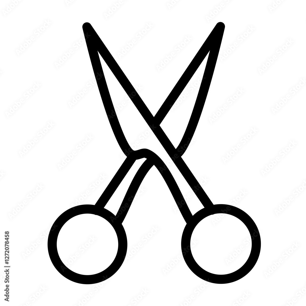 Aufkleber scissors line icon vector illustration suitable for various design applications