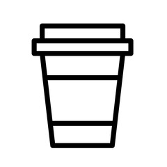 Outline of a disposable coffee cup vector illustration suitable for various design projects and applications