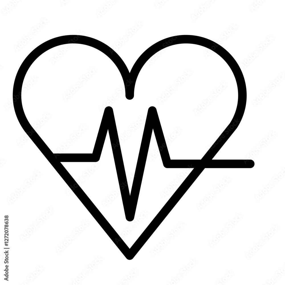 Poster heartbeat line icon representing health and wellness in a simple and elegant design suitable for var