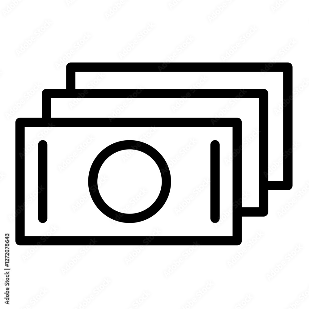 Aufkleber vector illustration of layered currency bills in line art style depicting financial themes and trans