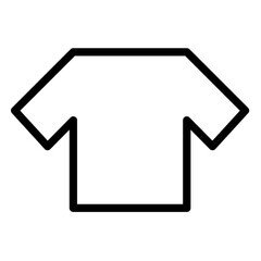Line icon vector illustration of a simple t-shirt design for graphic use or fashion applications
