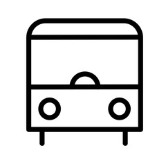 Minimalist line icon vector illustration of a bus design for transport and travel related projects and applications