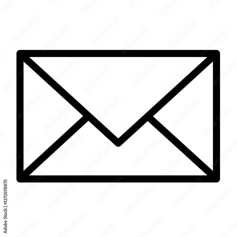 Poster line icon illustration of an envelope symbolizing communication and messaging in a digital context