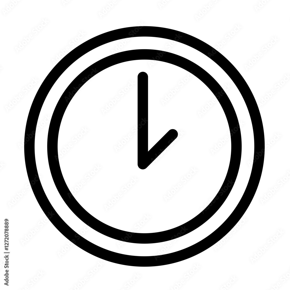Poster outline design of a wall clock with minimalist style indicating time in a clear and modern represent