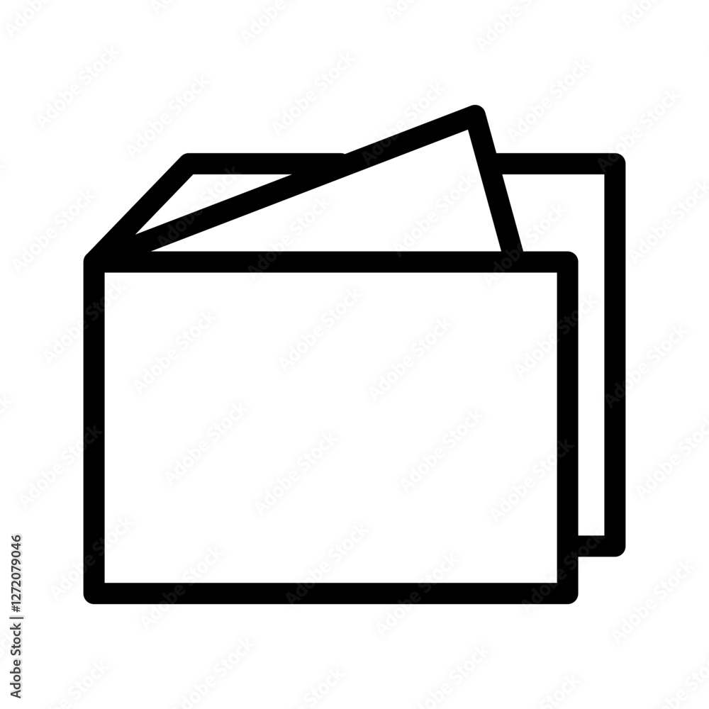 Poster line icon vector illustration of open folders for document organization and management