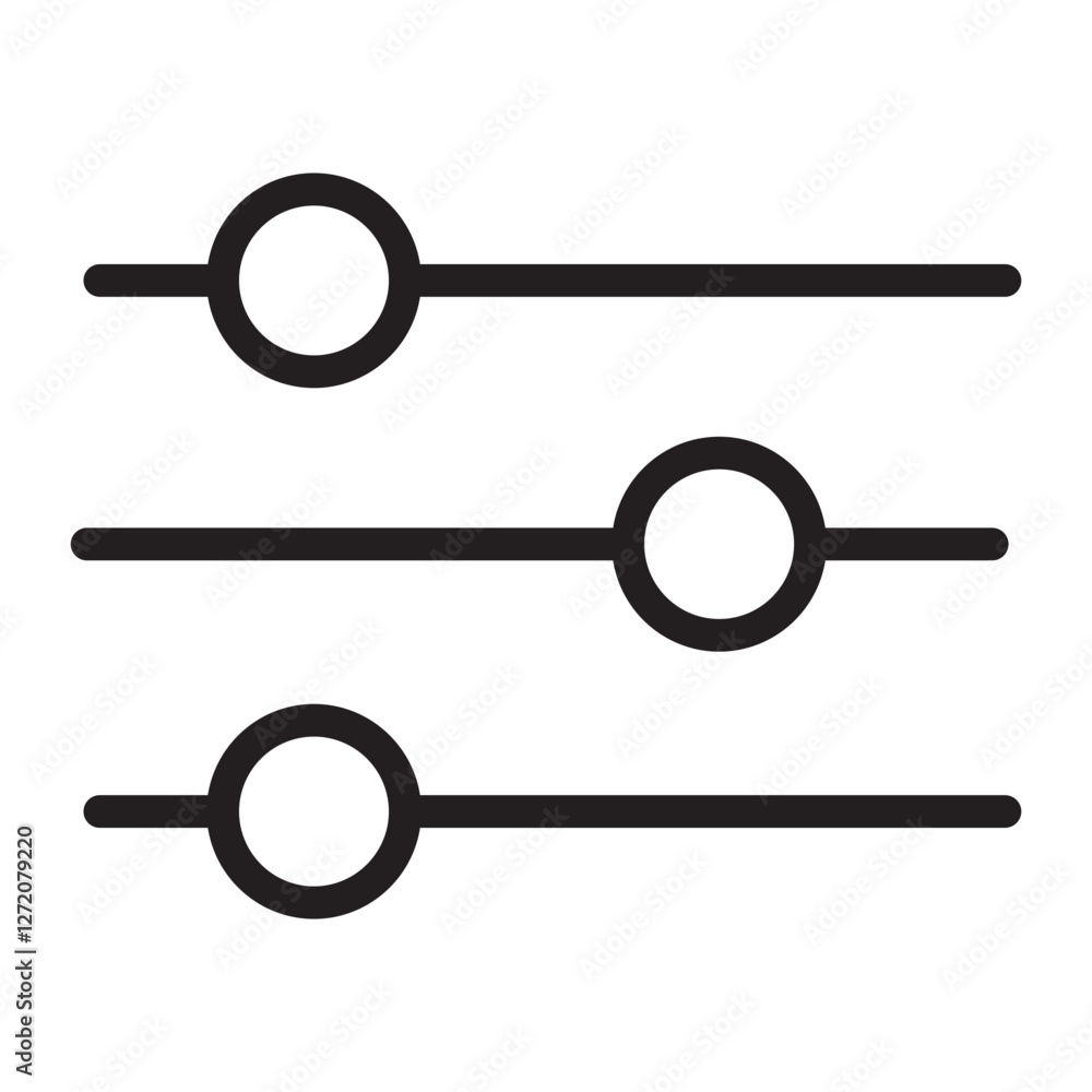 Poster line icon vector illustration representing adjustable sliders for user interface design components a