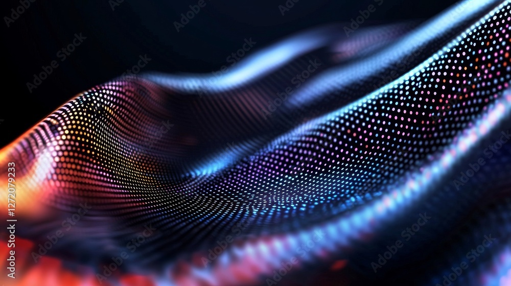 Poster the musical sounds are represented as a wave in a visually abstract background that combines interwo