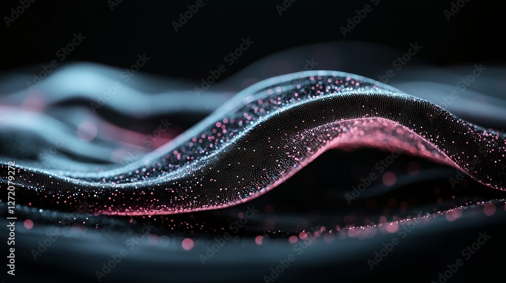 Poster a musical abstract background is depicted, featuring a molecular backdrop with dna, a network of int