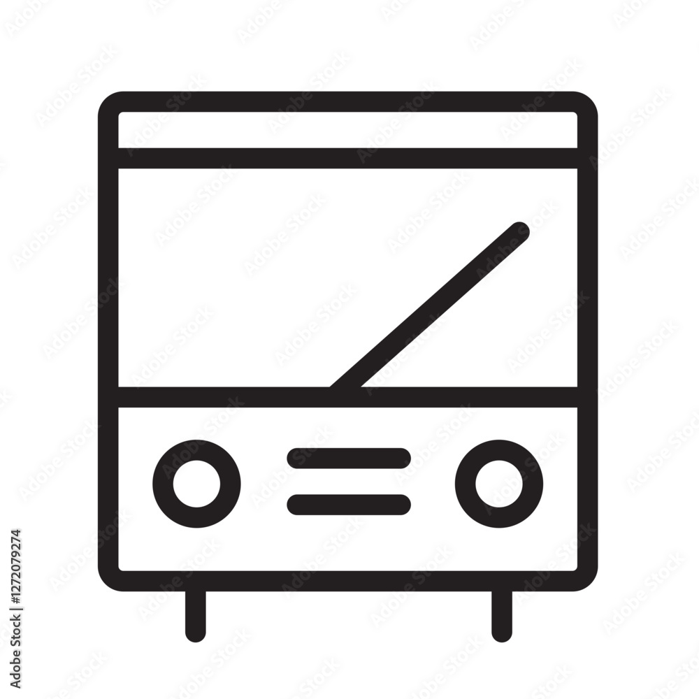 Poster minimalist vector illustration of a bus front view design suitable for transport and travel concepts