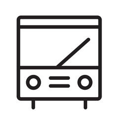 Minimalist vector illustration of a bus front view design suitable for transport and travel concepts