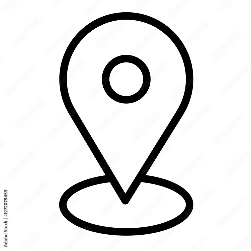 Poster location marker icon symbolizing navigation and mapping technology for modern applications