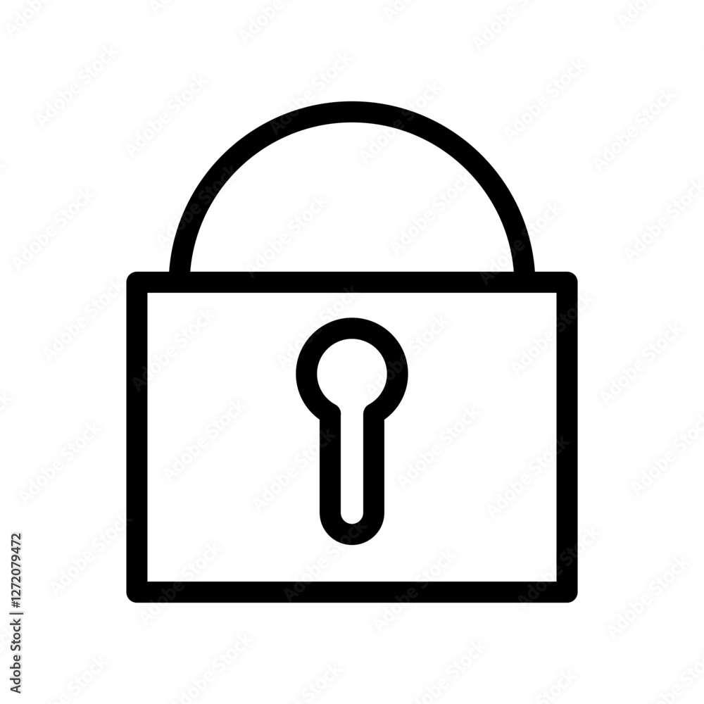 Poster lock icon vector illustration representing security and protection in a minimalist style