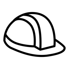 Hard hat vector icon representing construction safety in a simple line design ideal for various applications