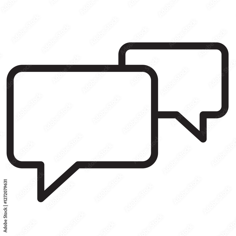 Poster vector illustration of line icons representing conversation bubbles for communication and social int