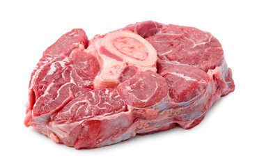 Piece of raw beef meat isolated on white