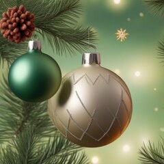 christmas tree branch with balls
