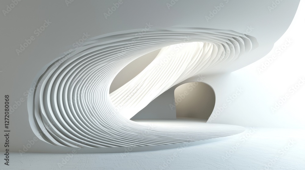 Poster the concept of creative architecture is depicted through a white abstract background that includes w