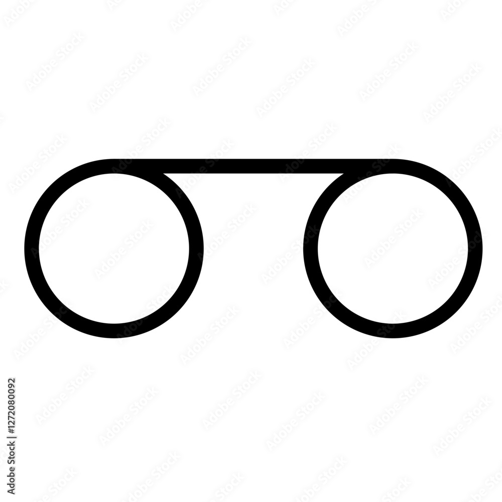 Poster minimalist line icon design of eyeglasses showcasing simple shapes and clear lines for modern visual