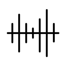 Line icon vector illustration of sound waves representing audio frequency and data visualization in a simple, minimalistic style