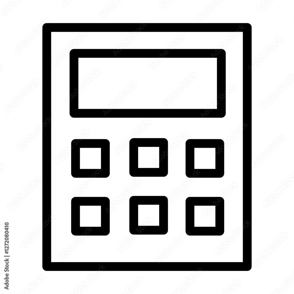 Aufkleber simple line icon illustration of a calculator showing basic functions and layout for educational pur