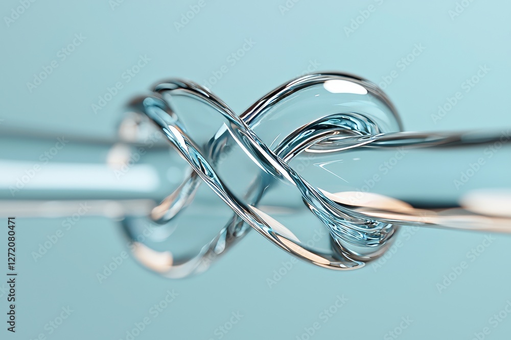 Poster the background features a light blue spiral pattern formed by multiple wires on a light blue base, i
