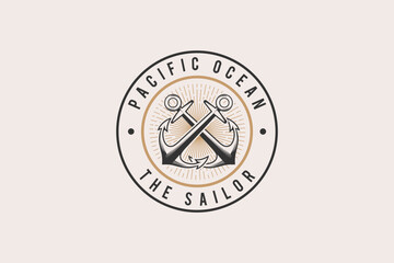 Anchor logo vector, Marine Sailor logo vector.