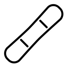 Line icon vector representation of a snowboarding equipment illustrating a snowboard design for winter sports