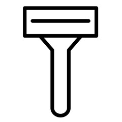 Simple line icon of a squeegee tool for cleaning surfaces or windows