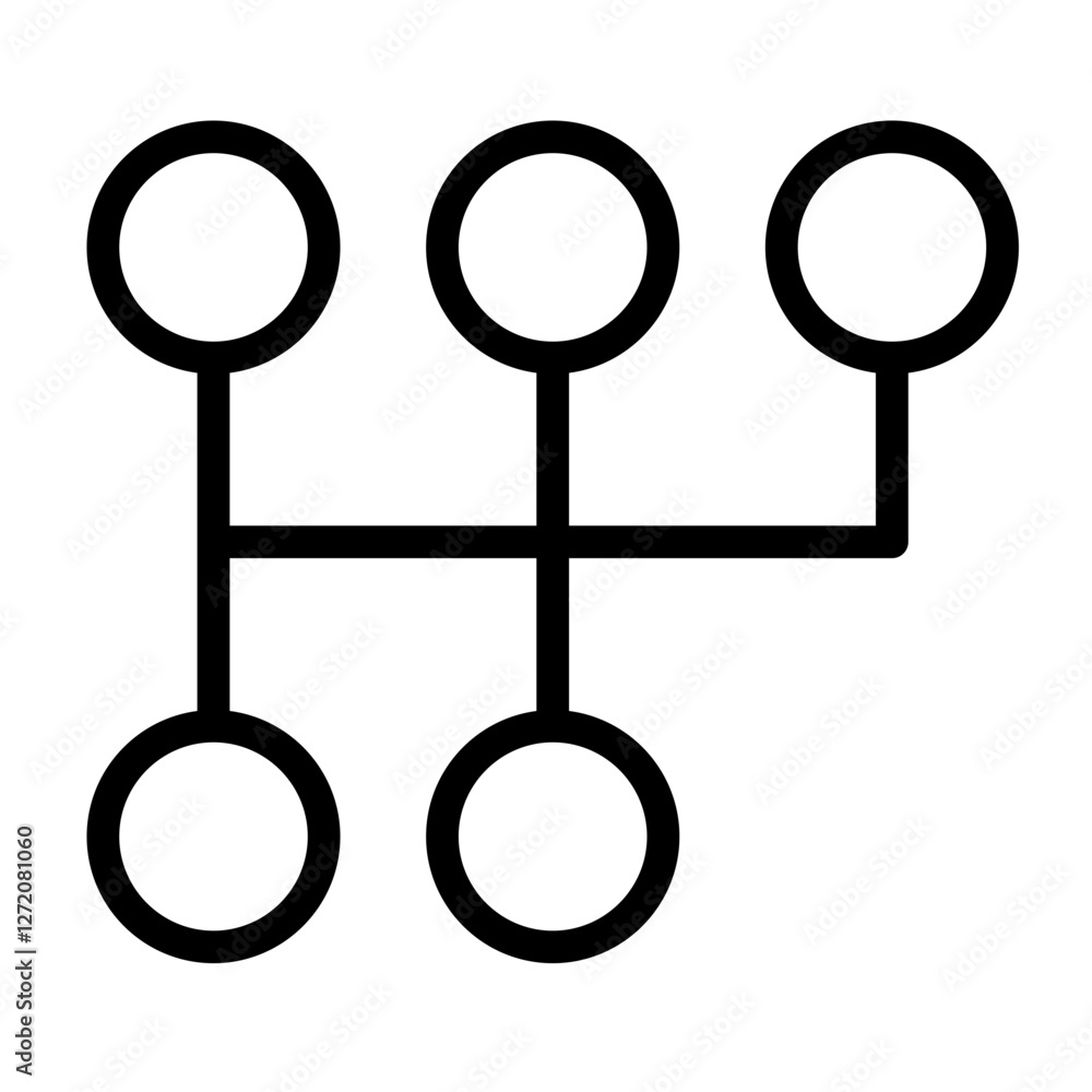 Poster line icon vector illustration showing a simple diagram of a geometric pattern with connected circles