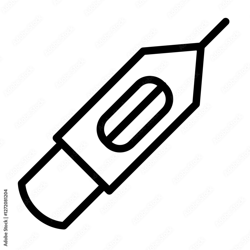 Poster line icon vector illustration of a writing tool represented with a pencil design and clean lines for