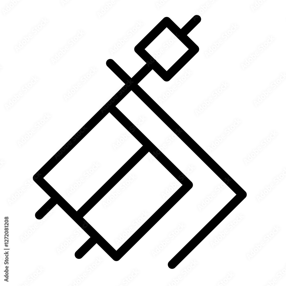Aufkleber minimalist geometric design featuring intersecting lines and shapes in a vector illustration style