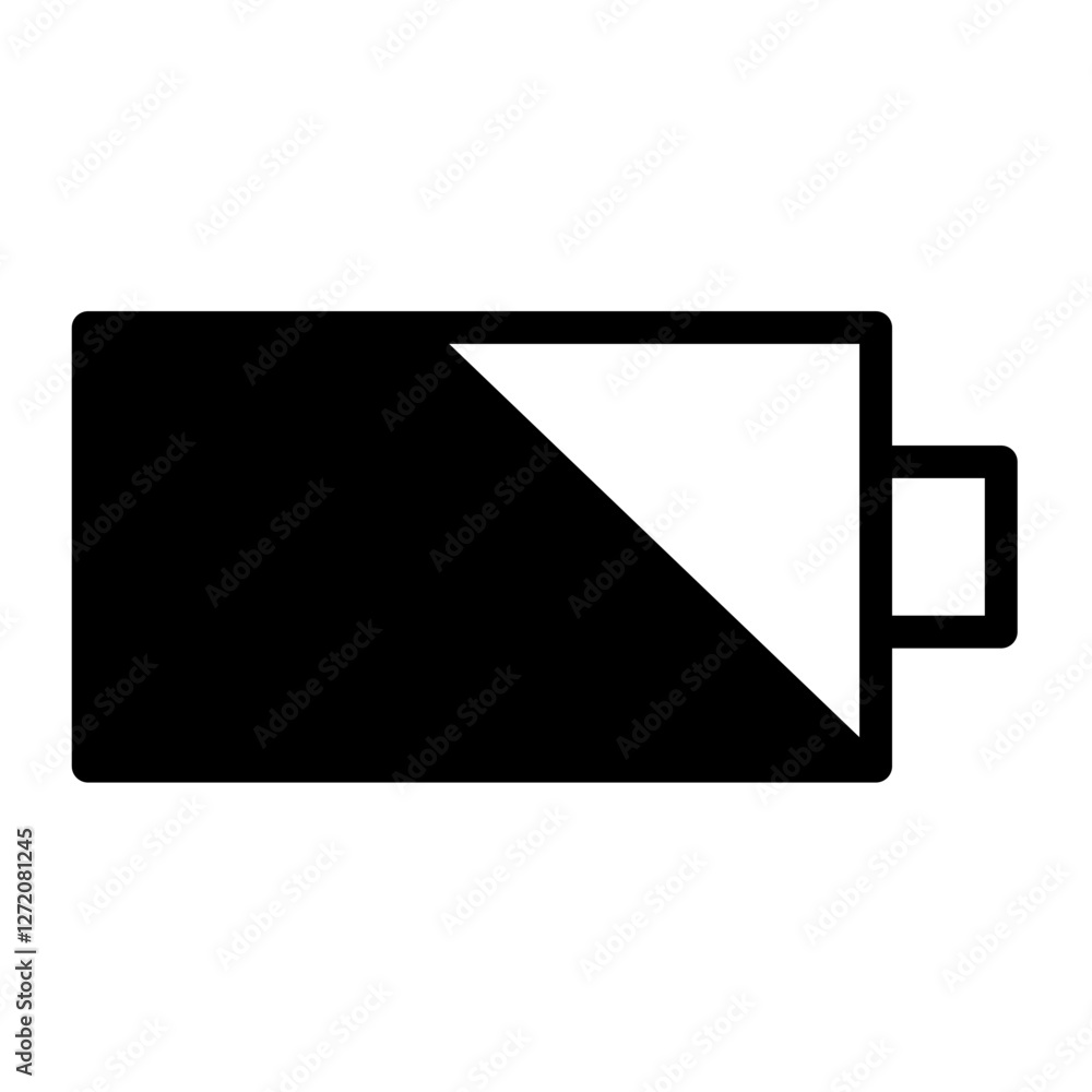 Poster battery icon representing energy level and charge status for various devices in a minimalist design 