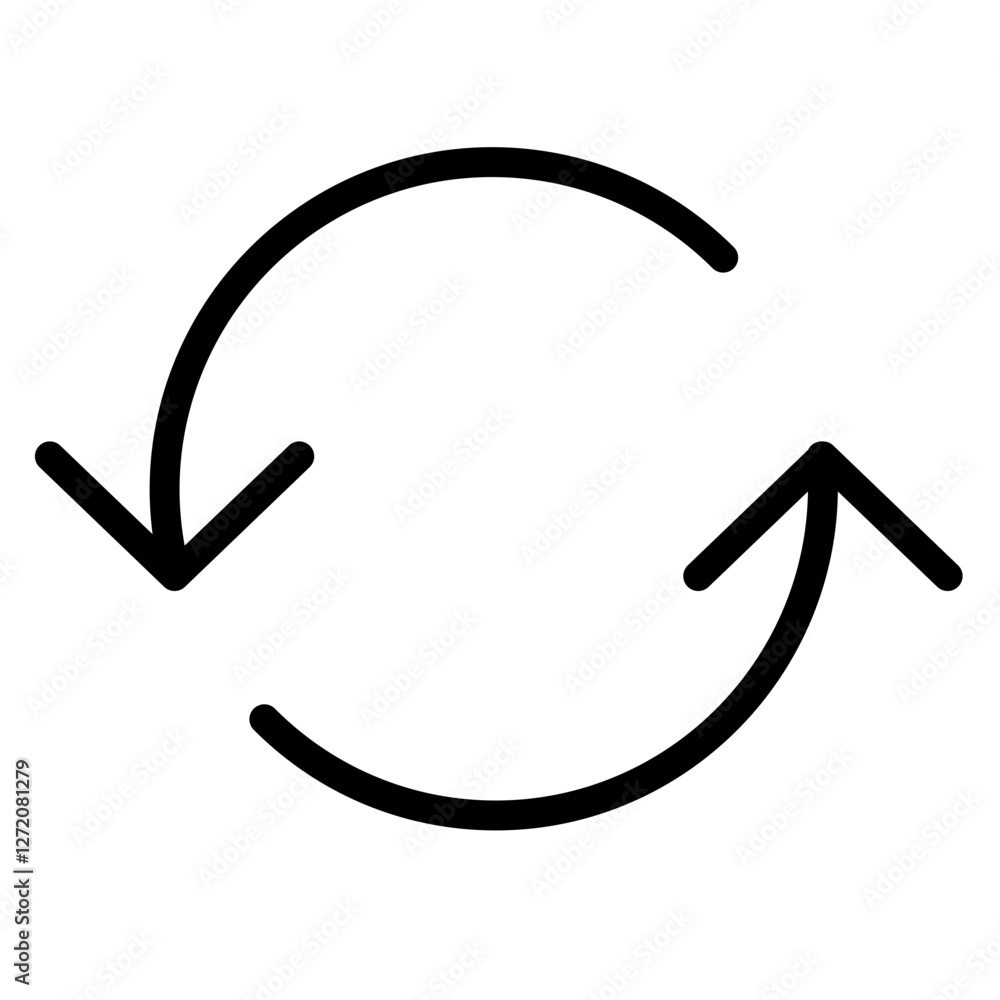 Poster creative line icon vector illustration of a refresh and reload symbol