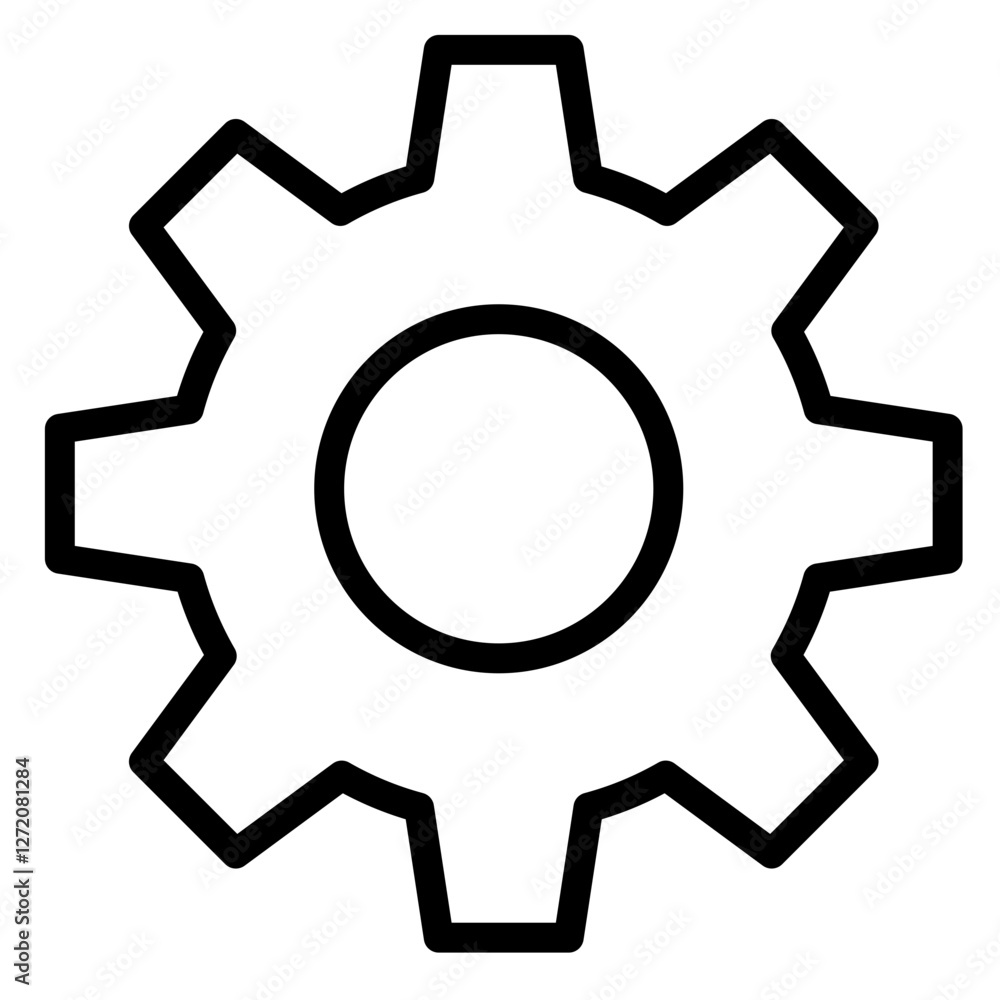 Aufkleber gear icon symbolizing engineering and machinery concepts in a minimalistic design