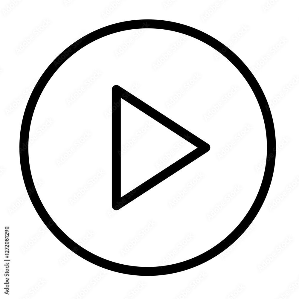 Poster play button line icon vector illustration suitable for digital applications and user interfaces