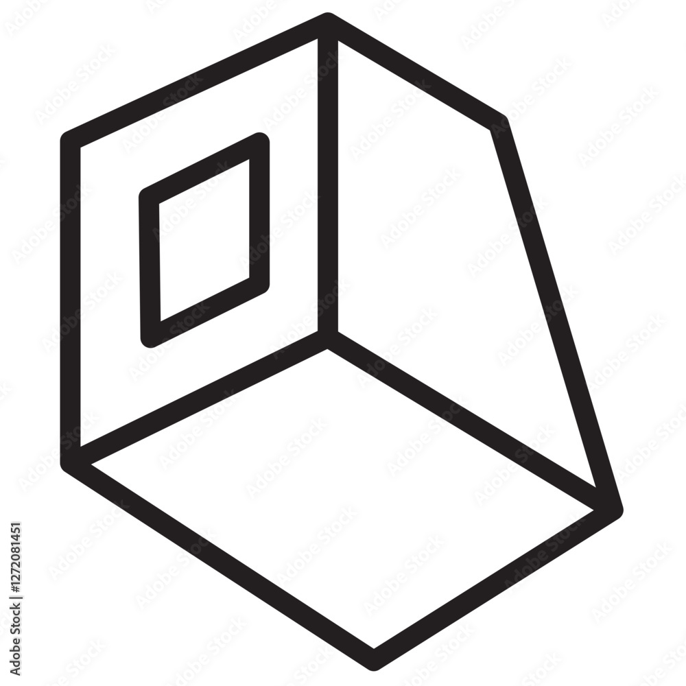 Poster line icon vector illustration of a three-dimensional geometric shape design for creative projects an