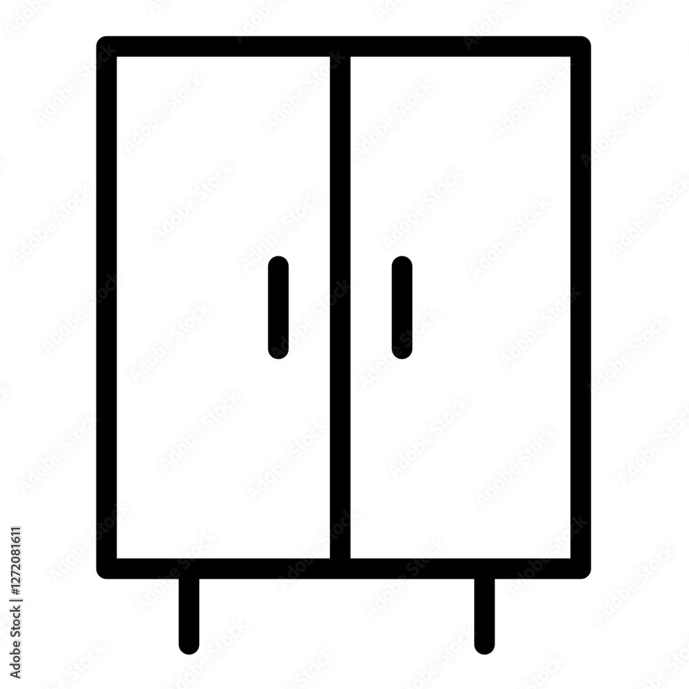 Poster Simple line icon vector illustration of a modern wardrobe design suitable for digital or print applications