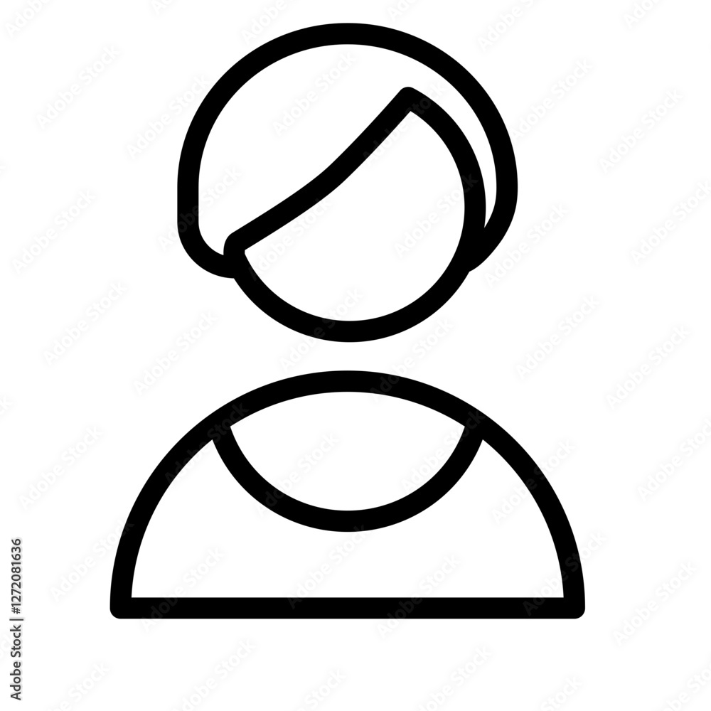 Poster simple line icon illustration of a person with minimalistic design features for creative projects