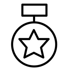 Icon of a medal featuring a star symbol, representing achievement and recognition in various fields
