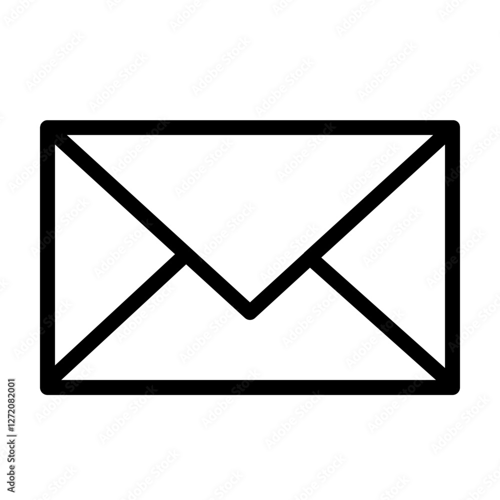 Poster line icon vector illustration of an envelope symbolizing communication and messaging in a digital or