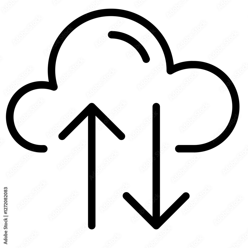 Aufkleber cloud storage symbol with upload and download arrows for digital data transfer representation