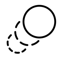 Vector illustration of a bouncing ball with motion lines suggesting dynamic movement and energy