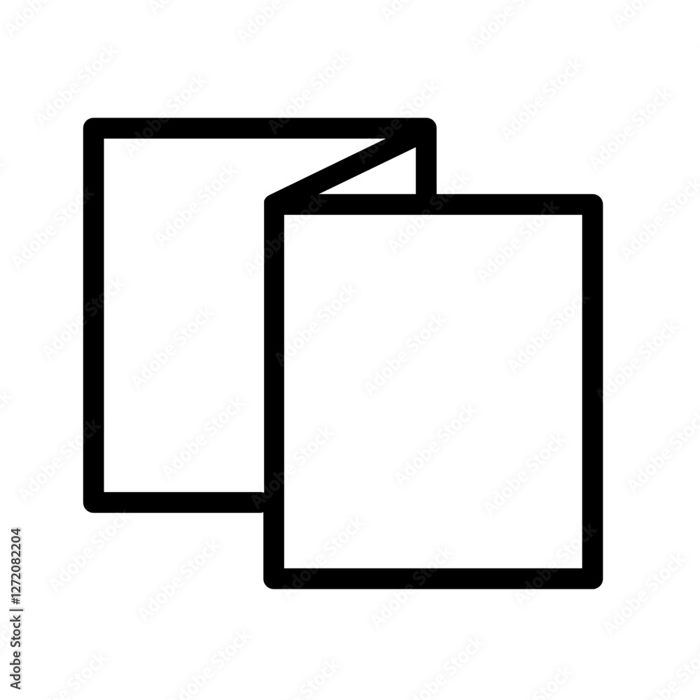 Poster line icon vector illustration of an open folded document or brochure on a plain background