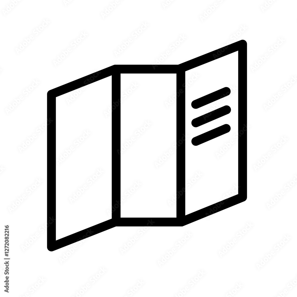 Aufkleber line icon vector illustration of a folded map showing location and layout for navigational purposes