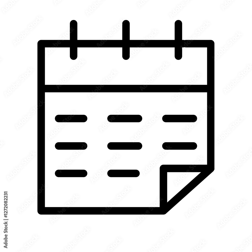 Poster calendar icon with simple design for organizing events, tasks, and appointments in a minimalistic st