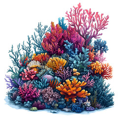 Vibrant Underwater Coral Reef Ecosystem Colorful Sea Life