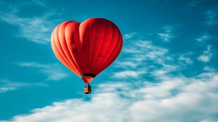 Obraz premium A heart-shaped cloud in a blue sky