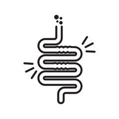 Gut constipation icon line art vector
